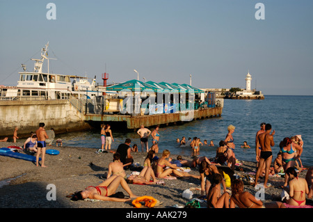 Krim, Jalta, Strandpromenade Stockfoto