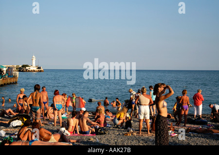 Krim, Jalta, Strandpromenade Stockfoto