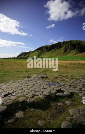 Die Basaltsäulen auf Kirkjugolf Island Stockfoto