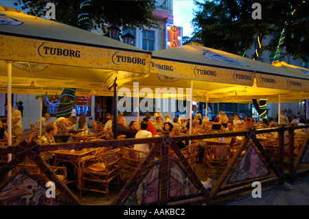 Odessa Nachtleben, Vulitsya Deybasivska Straße Stockfoto