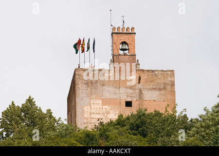 Torre De La Vela Alcazaba La Alhambra Granada Spanien Stockfoto