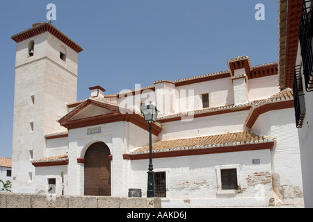 Plaza Mirador de San Nicolás in den historischen Straßen der spanischen Albayzín Granada Andaucía Stockfoto