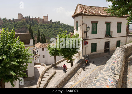 Historische Straßen Spaniens Albayzín Granada Andaucía Stockfoto