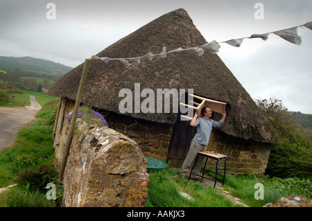 James Verner eine maßgeschneiderte Möbelhersteller zu Hause im Norden Chideock Dorset Stockfoto