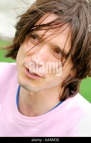 Turner Prize gewinnenden Künstler Jeremy Deller The Guardian Hay Festival 2005 Hay on Wye Powys Wales UK abgebildet Stockfoto