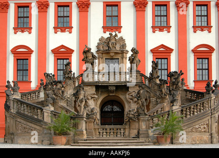 Außenseite des Troja Schloss einem barocken Palast für die Grafen von Sternberg aus dem Jahre 1679, 1691 befindet sich in Troja, Prag Tschechische Republik Stockfoto