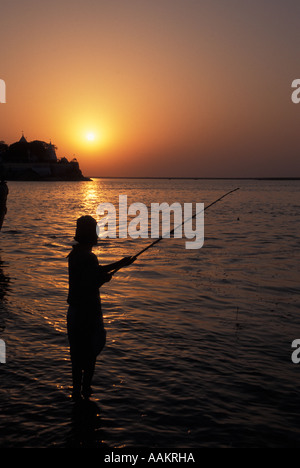 Fluss leben – die Ganga "Teufelswasser" Reportage "Was wird morgen sein" Stockfoto