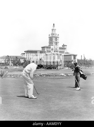 GOLFER MANN MIAMI BILTMORE CADDY 1940ER JAHRE Stockfoto