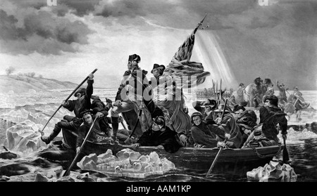 GEMÄLDE VON WASHINGTON CROSSING THE DELAWARE VON LEUTZE Stockfoto