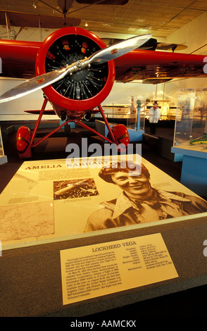 WASHINGTON DC NATIONAL AIR AND SPACE MUSEUM AMELIA EARHART-AUSSTELLUNG Stockfoto