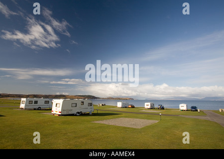 Wohnmobilstellplatz UK Schottland Argyll Oban Norden Ledaig direkt am Meer Stockfoto