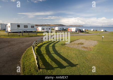 Wohnmobilstellplatz UK Schottland Argyll Oban Norden Ledaig direkt am Meer Stockfoto