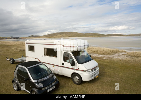 UK Schottland Western Isles Outer Hebrides Barra Wohnmobil Traigh Mhor Beach Stockfoto