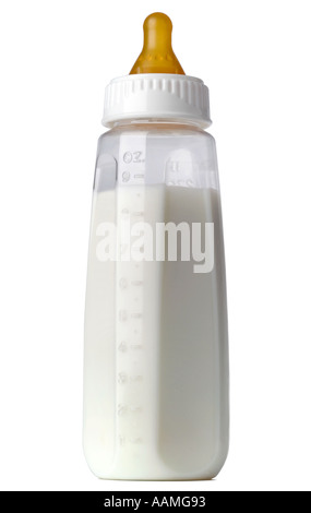 Baby-Flasche mit Milch Stockfoto