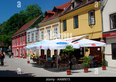 Tkalciceva Straße Fußgängerzone der Altstadt Zagreb Kroatien Hrvatska Stockfoto