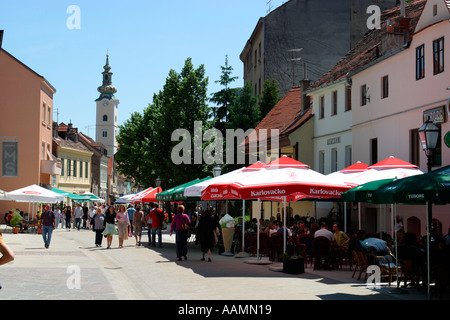 Tkalciceva Straße Fußgängerzone der Altstadt Zagreb Kroatien Hrvatska Stockfoto