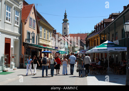 Tkalciceva Straße Fußgängerzone der Altstadt Zagreb Kroatien Hrvatska Stockfoto