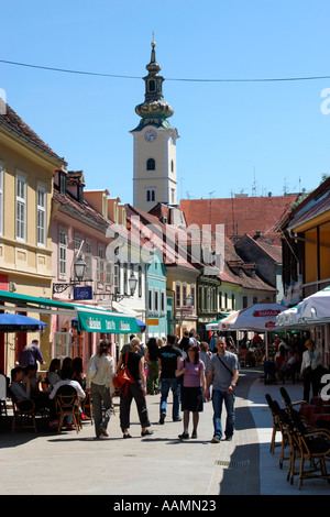 Tkalciceva Straße Fußgängerzone der Altstadt Zagreb Kroatien Hrvatska Stockfoto