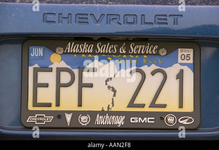 Alaska-Nummernschild Stockfoto