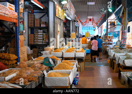 Singapur-Straßenmarkt in Chinatown Bezirk Stockfoto