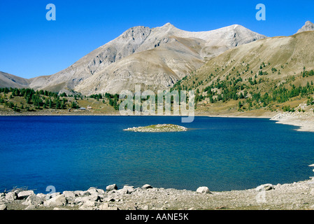 Allos See im Mercantour Nationalpark, Alpes de Haute Provence, Frankreich, Europa Stockfoto