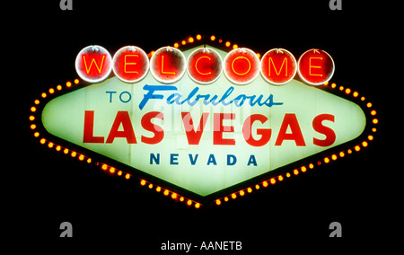 Willkommen Sie bei Fabulous Las Vegas Sign in Nevada Stockfoto