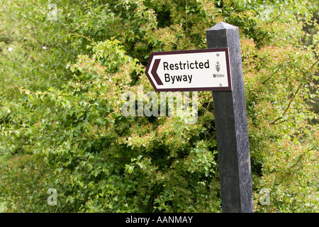 Eingeschränkte Byway Zeichen England UK Stockfoto