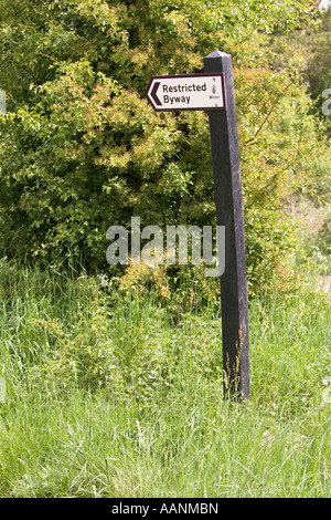 Eingeschränkte Byway Zeichen England UK Stockfoto