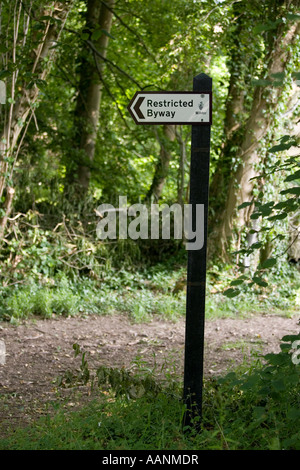 Eingeschränkte Byway Zeichen England UK Stockfoto