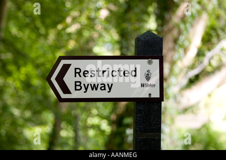 Eingeschränkte Byway Zeichen England UK Stockfoto