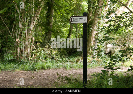 Eingeschränkte Byway Zeichen England UK Stockfoto