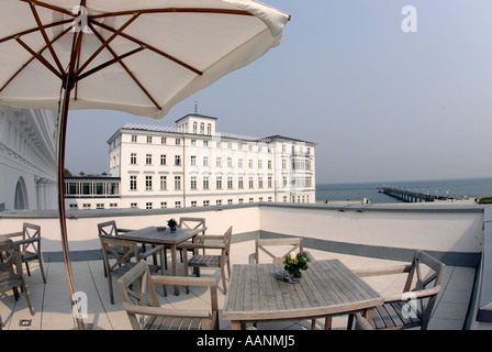 Dachterrasse im Kempinski Grand Hotel Seebad Heiligendamm in Mecklenburg-West Pomerania, Deutschland Stockfoto