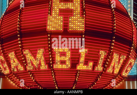 Leuchtreklame einer Casino, Las Vegas, Nevada Stockfoto