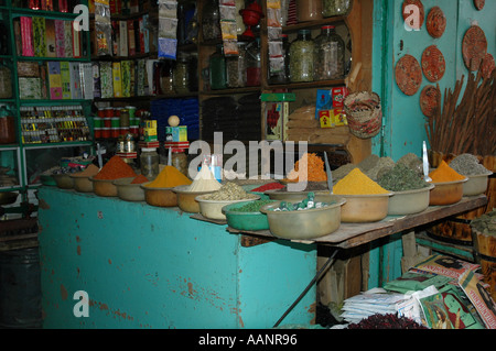 Gewürz-Stall in Luxor Basar Ägypten Stockfoto