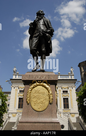 Denkmal von Johann Wolfgang Goethe-Denkmal in Leipzig, Deutschland, Sachsen, Leipzig Stockfoto