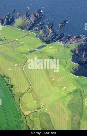 Luftaufnahme des Golfplatzes in North Berwick in East Lothian, Schottland Stockfoto