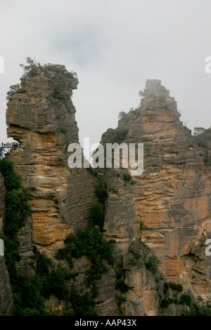 Drei Schwestern am Echo Piont in den Blue Mountains Stockfoto
