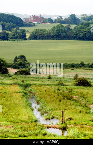 Entwässerungsgraben in Combe Haven Valley SSSI zwischen Bexhill und Hastings East Sussex England UK Großbritannien Europa Stockfoto