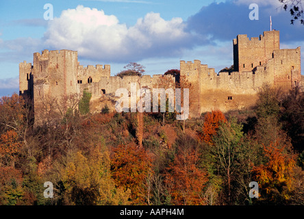 Ludlow Castle Herbstfärbung Shropshire England uk gb Stockfoto