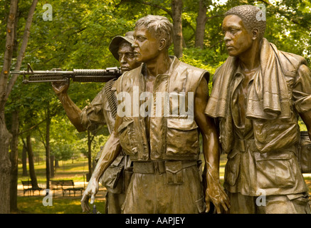Drei Soldaten Statue Vietnam Veteran's Memorial in Washington DC USA Stockfoto