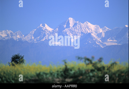 Landschaftlich von Jugal Himal von Dhulikhel Bereich Nepal aus gesehen Stockfoto