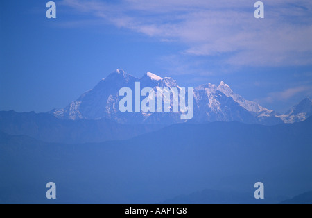 Oben auf der Welt: Everest-Lhotse-Nuptse-Gebirge von Kathmandy Tal Nepal aus gesehen Stockfoto