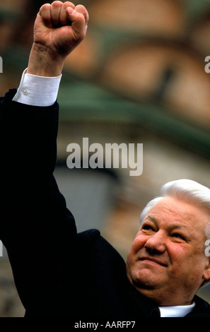 BORIS JELZIN BORIS JELZIN IN MOSKAU 3 93 VERFASSUNGSKRISE Stockfoto