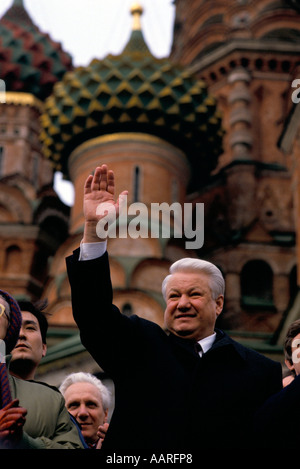 BORIS JELZIN BORIS JELZIN IN MOSKAU 3 93 VERFASSUNGSKRISE Stockfoto