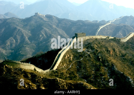 Blick auf die chinesische Mauer bei Badaling China Stockfoto
