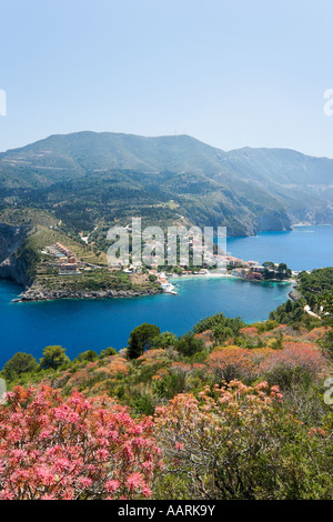 Assos von Assos Burg, Kefalonia, Ionische Inseln, Griechenland Stockfoto