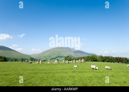 Castlerigg Stone Circle, in der Nähe von Keswick, Nationalpark Lake District, Cumbria, England, UK Stockfoto