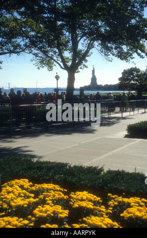 Liberty Island von Staton Insel gesehen. Stockfoto