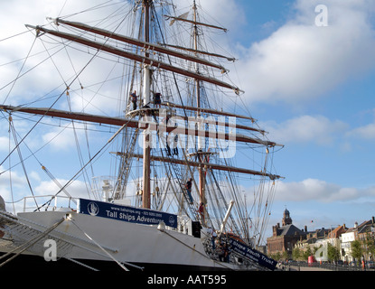 TALL SHIP PRINZ WILLIAM ANGEDOCKT AM FLUß YARE GREAT YARMOUTH NORFOLK EAST ANGLIA ENGLAND UK Stockfoto