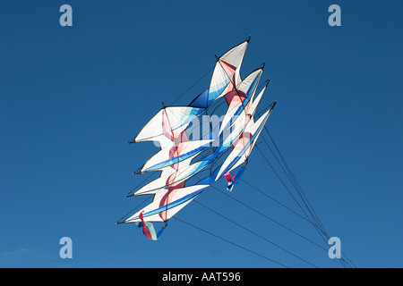 Drachen fliegen auf dem Festival des Windes am Bondi Beach-Sydney Stockfoto
